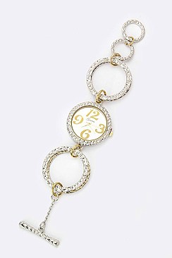 Fashionable Hoops Bracelet Watch LA-1710