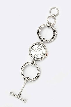 Fashionable Hoops Bracelet Watch LA-1710