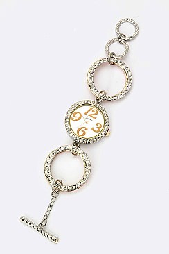 Fashionable Hoops Bracelet Watch LA-1710