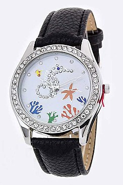 Fashionable Sea Life Crystal Fashion Watch LA 05-2381