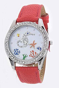 Fashionable Sea Life Crystal Fashion Watch LA 05-2381