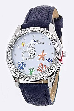 Fashionable Sea Life Crystal Fashion Watch LA 05-2381