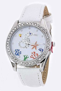 Fashionable Sea Life Crystal Fashion Watch LA 05-2381