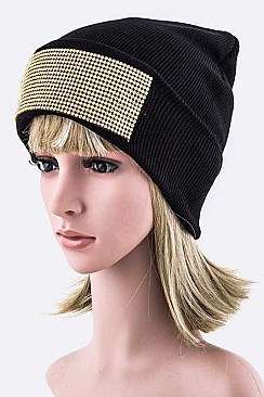 Trendy Crystals Sheet Beanie Hat LA-HA400066
