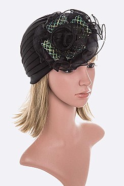 Pack of 12 Trendy Organza Flower Turban Set