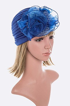Pack of 12 Trendy Organza Flower Turban Set