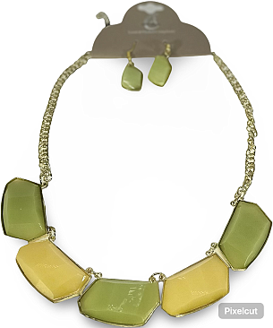 Fashion Agate Gemstone Bib Necklace Set