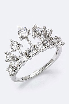 Cubic Zirconia Crown Ring LACW1838