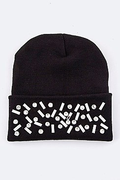 Fashionable Mix Crystals Beanie Hat LA-HA400050