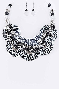 Swirl Enamel Collar Necklace LAAK541