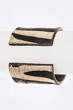 ZEBRA PRINT CALF LEATHER CUFF