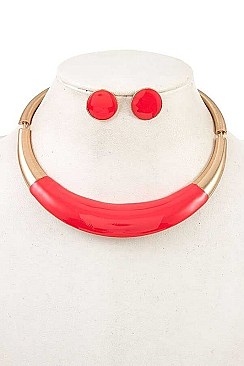 VIBRANT METAL LINK COLLAR NECKLACE SET