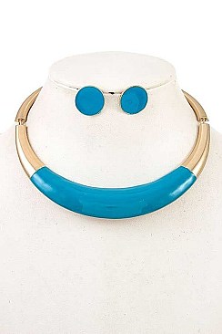 VIBRANT METAL LINK COLLAR NECKLACE SET