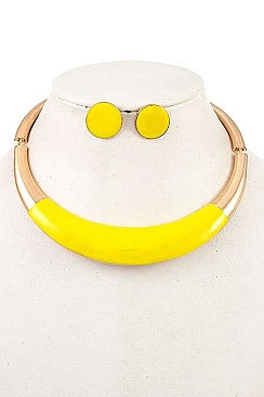 VIBRANT METAL LINK COLLAR NECKLACE SET