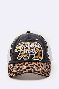 MAMA BEAR Patch Vintage Cotton Truckers Cap LA-T13MOM11