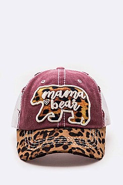 MAMA BEAR Patch Vintage Cotton Truckers Cap LA-T13MOM11