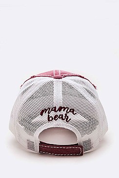 MAMA BEAR Patch Vintage Cotton Truckers Cap LA-T13MOM11