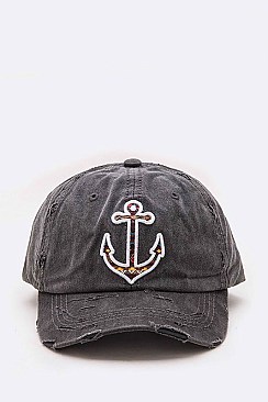 Anchor Patch on Distress Vintage Cotton Cap LA-T13SPT06