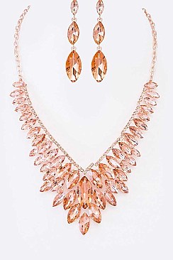 Elegant Crystal Statement Necklace Set