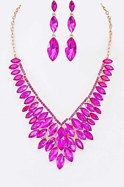 Elegant Crystal Statement Necklace Set