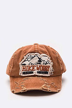 'Hike More Worry Less' Patch Vintage Cotton Cap LA-T13HIK02