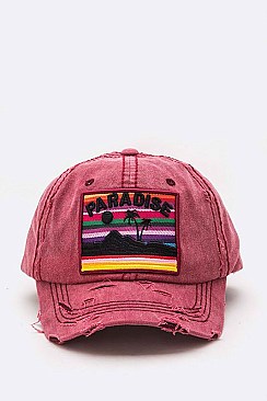 PARADISE Embroidered Patch Cotton Cap LA-T13PAR01