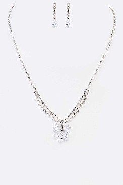 Elegant CZ Drop Rhinestone 3 PC Set