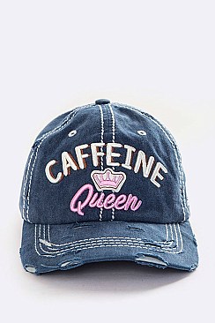 Caffeine Queen Iconic Washed Vintage Cap LA-T13COF02