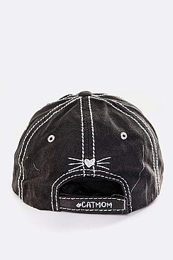 Cat Mama Vintage Washed Cotton Cap LA-T13CAT01