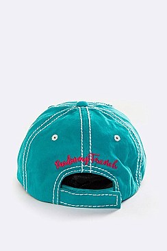 Pardon My French Embroidered Distress Cotton Cap LA-T13DOG02