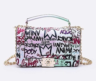 Iconic Graffiti Quilted Shoulder Bag