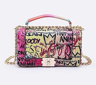 Iconic Graffiti Quilted Shoulder Bag