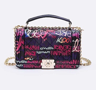 Iconic Graffiti Quilted Shoulder Bag