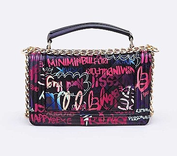 Iconic Graffiti Quilted Shoulder Bag