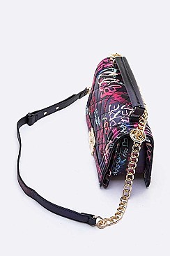 Iconic Graffiti Quilted Shoulder Bag