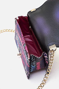 Iconic Graffiti Quilted Shoulder Bag
