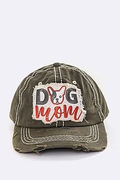 Dog Mom Patch Vintage Wash Cap LA-T13DOG01