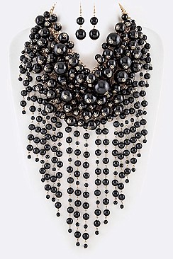 Head Turner Rich-Layered Pearl Necklace Set LA-ST0062