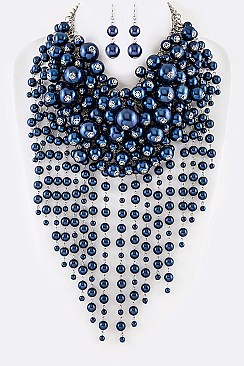 Head Turner Rich-Layered Pearl Necklace Set LA-ST0062