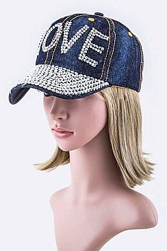 Crystal MOVE Embelished Fashion Denim Cap LA-EMH8487DD