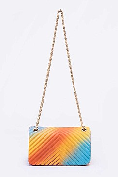CANDY Style Chevron Embossed Rainbow Jelly Shoulder Bag