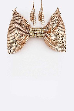 VERSATILE CHAINMILL HOLIDAY BOW TIE NECKLACE SET