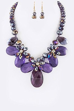 Crystal Iconic Floral Necklace Set LAGNE2055