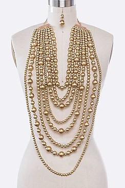 STRAND PEARLS STATEMENT NECKLACE SET