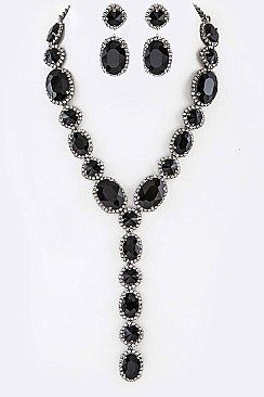 Chic Crystal Iconic Long Drop Necklace Set LA-GNE2048