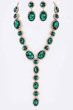 Chic Crystal Iconic Long Drop Necklace Set LA-GNE2048