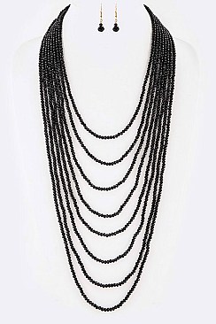 Stylish Multi-Layered Seed Beads Iconic Necklace Set LA-GNE2057