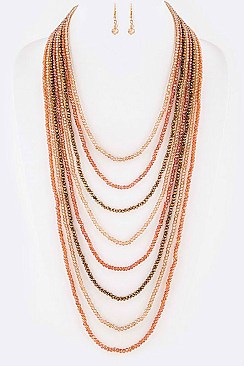 Stylish Multi-Layered Seed Beads Iconic Necklace Set LA-GNE2057