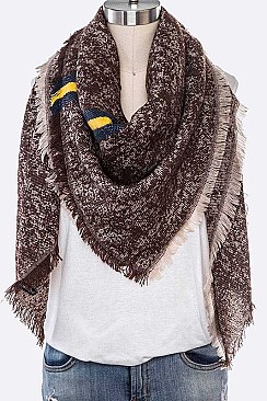 PACK OF 12 STRIPE PRINTED BLANKET SCARF SET