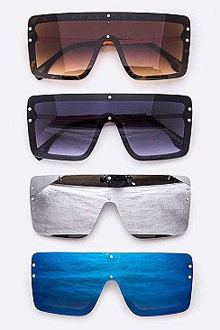 Pack of 12 Oversize Shield Inspired Sunglasses Set